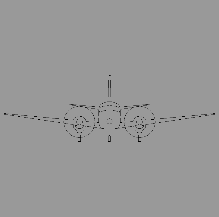 Bloque Autocad Vista de Avioneta  Diseño 02 Bibliot. 2D-3D en Alzado